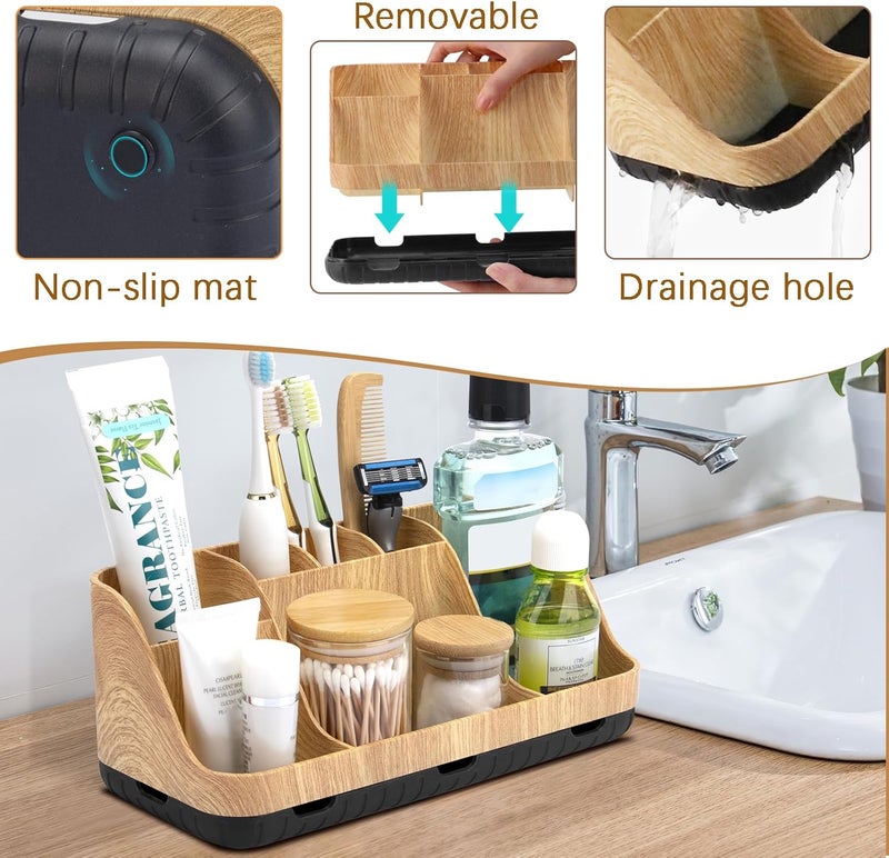 GFWARE Bathroom Organizers and Storage - Detachable 7 Slots Kids Electric Toothbrush and Toothpaste Holde Drainage for Bathroom Accessories Organization Counter Vanity Storage - Image 4